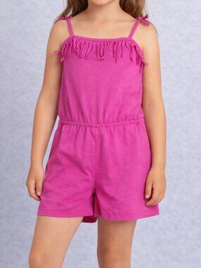 NWT The Children’s Place Girls Romper Pink Fringe Detail Size 7/8